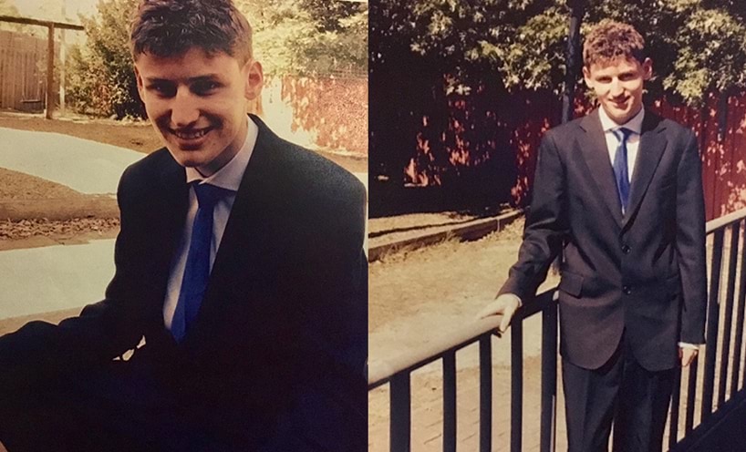 Two images of young client Francis