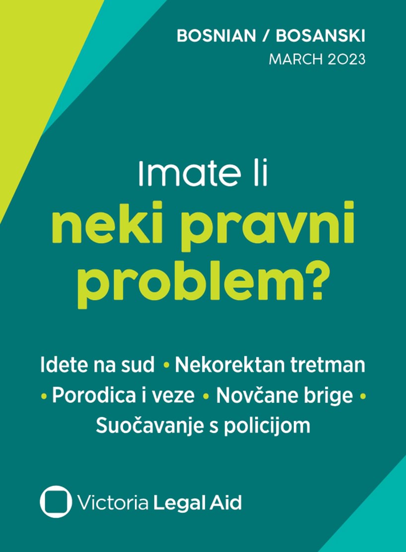 Victoria Legal Aid help card (Bosnian) ""