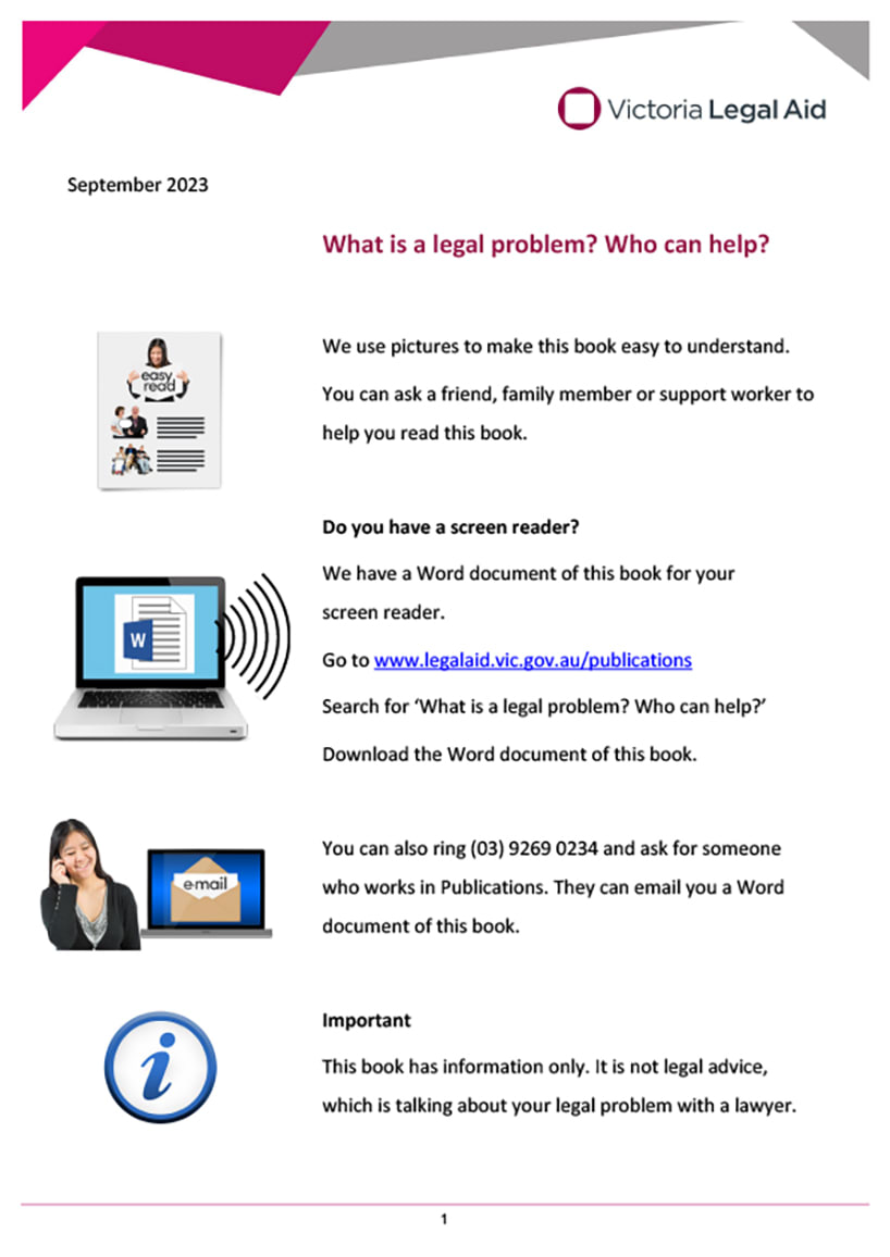 What is a legal problem? Who can help? ""