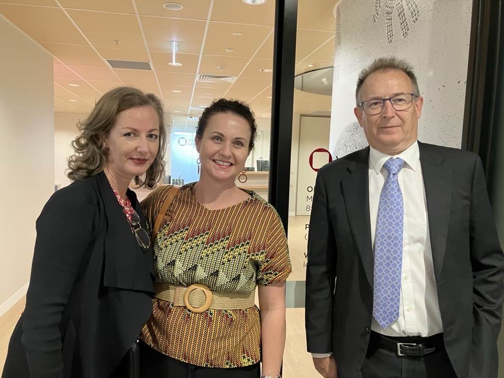 L-R: WEstjustice CEO Melissa Hardham, Family Violence and Family Law Director Cleona Feuerring and Magistrate Michael McNamara.