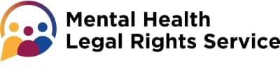 Icon with three colourful human figures below a colourful circle. Text reads Mental Health Legal Rights Service.
